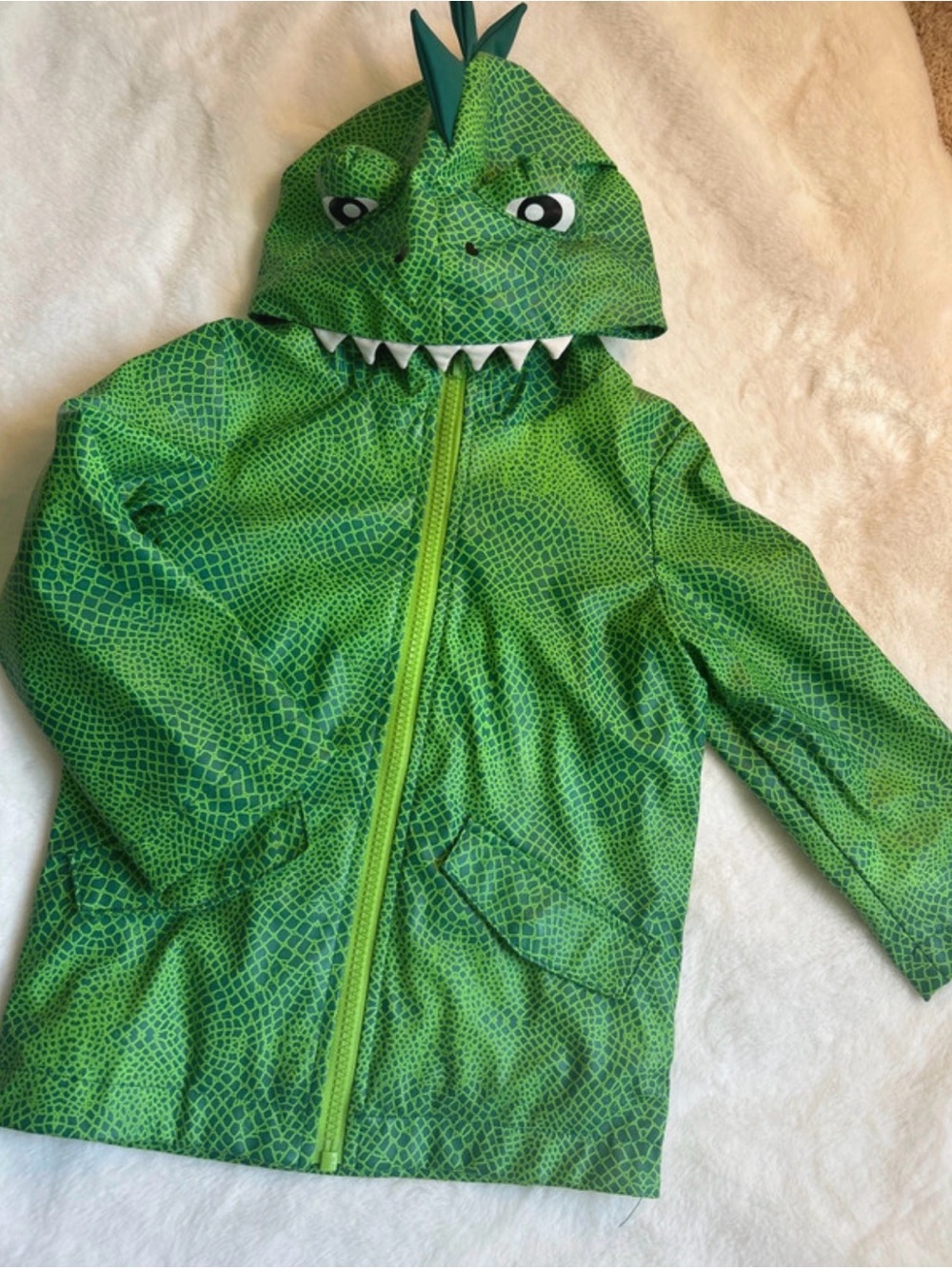 Cat & Jack Green Dino Hooded Swim Coverup